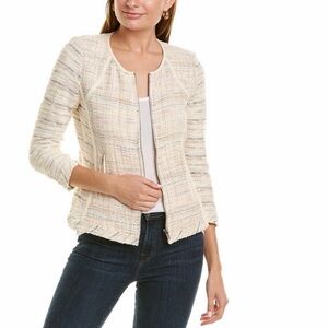 Nordstrom Cream Tweed Open-Front Blazer